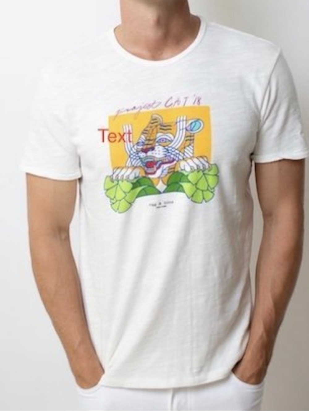 Rag & Bone X Boy Kong For Project C.A.T White Graphic Tee Print Size Small